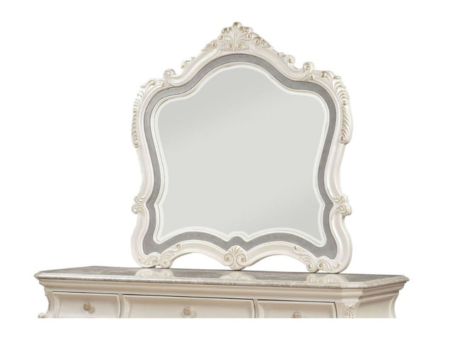 Chantelle Pearl White Mirror - Ornate Home