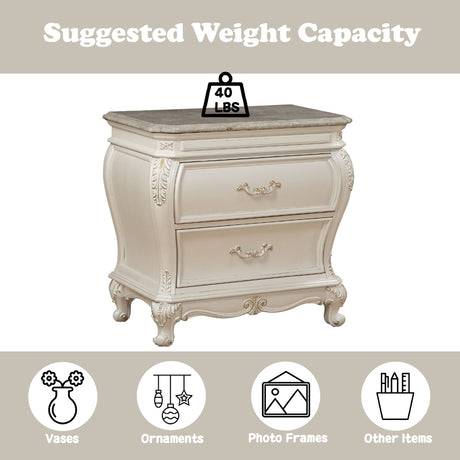 Chantelle Pearl White Nightstand - Ornate Home