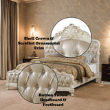 Chantelle Pearl White Queen Bed - Ornate Home