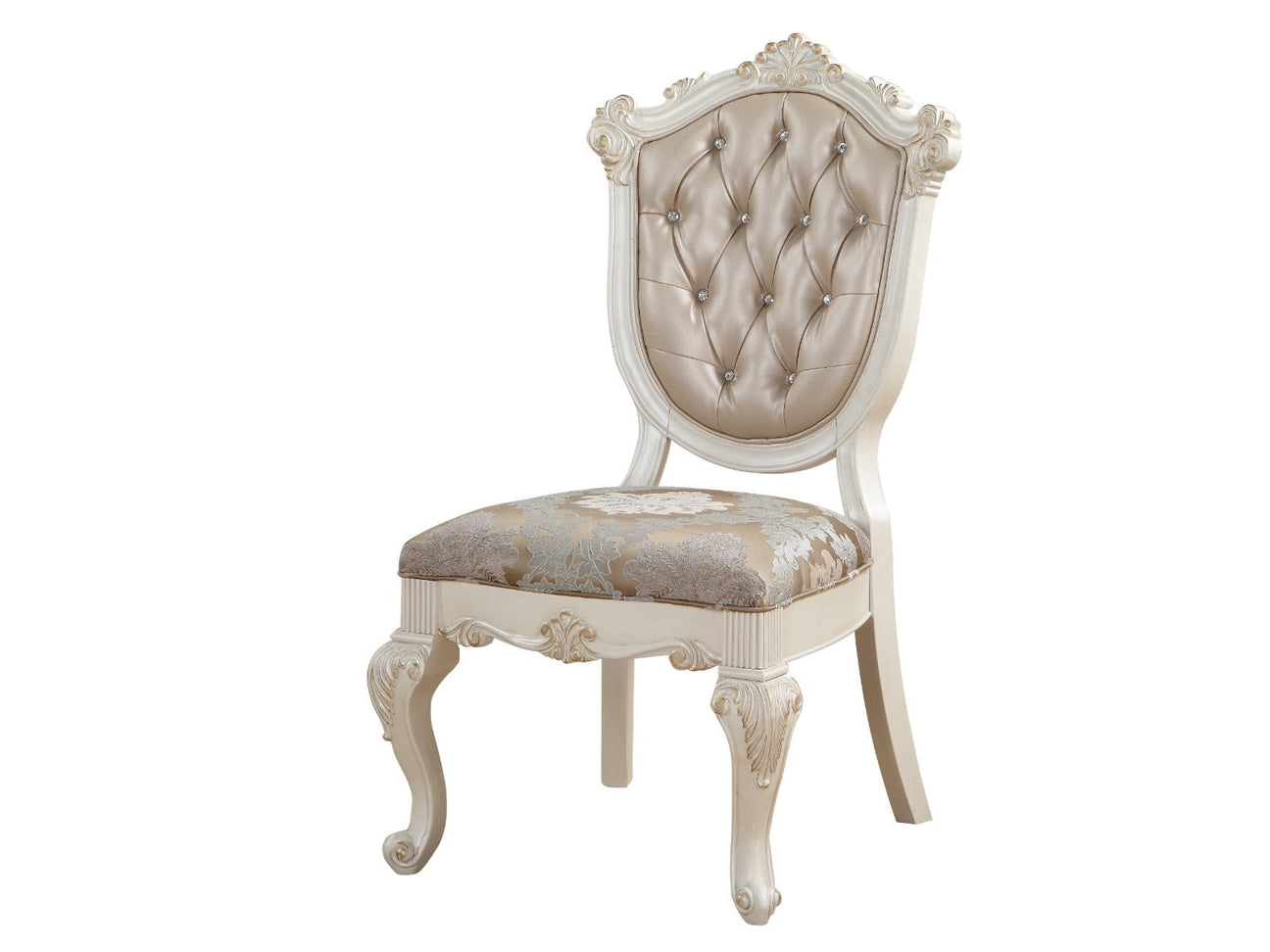 Chantelle Rose Gold/Pearl Beige Side Chair - Ornate Home