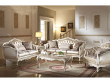 Chantelle Rose Gold/Pearl White Sofa w/3 Pillows - Ornate Home