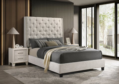 Chantilly Oat Tweed King Upholstered Bed - Ornate Home