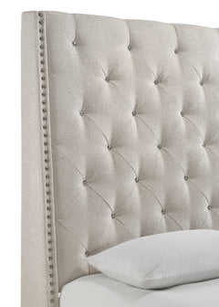 Chantilly Oat Tweed King Upholstered Bed - Ornate Home