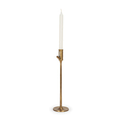 Chantria Natural Brass Large Solid Adjustable Taper Candle Holder