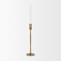 Chantria Natural Brass Large Solid Adjustable Taper Candle Holder