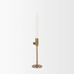 Chantria Natural Brass Small Solid Adjustable Taper Candle Holder