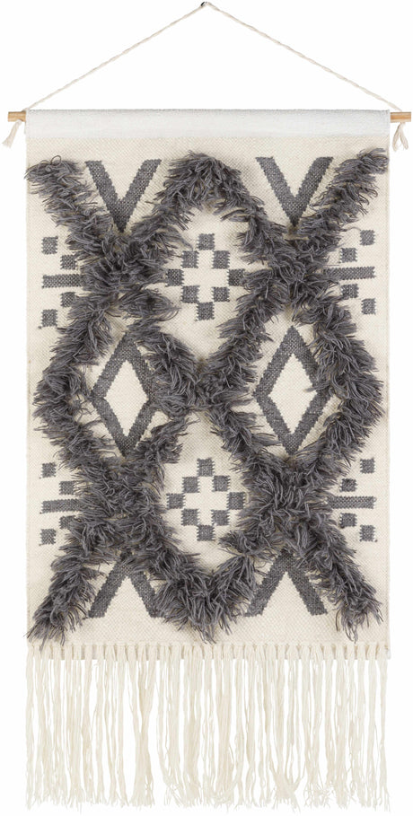 Chapelton Gray Geometric Textured Wall Hanging - Ornate Home