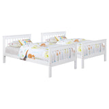 Chapman White Wood Twin Over Twin Bunk Bed with Mattress - Ornate Home