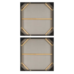 Characters Black/Brown/White Abstract Art (Set of 2) - Ornate Home