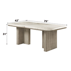 Charity Natural/Gray Oak Dining Table - Ornate Home