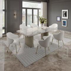 Charity Natural/Gray Oak Dining Table - Ornate Home