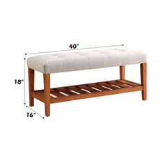 Charla Light Gray Bench - Ornate Home