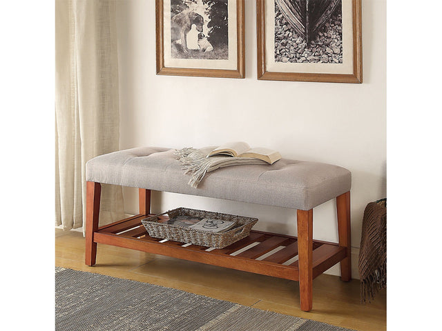 Charla Light Gray Bench - Ornate Home