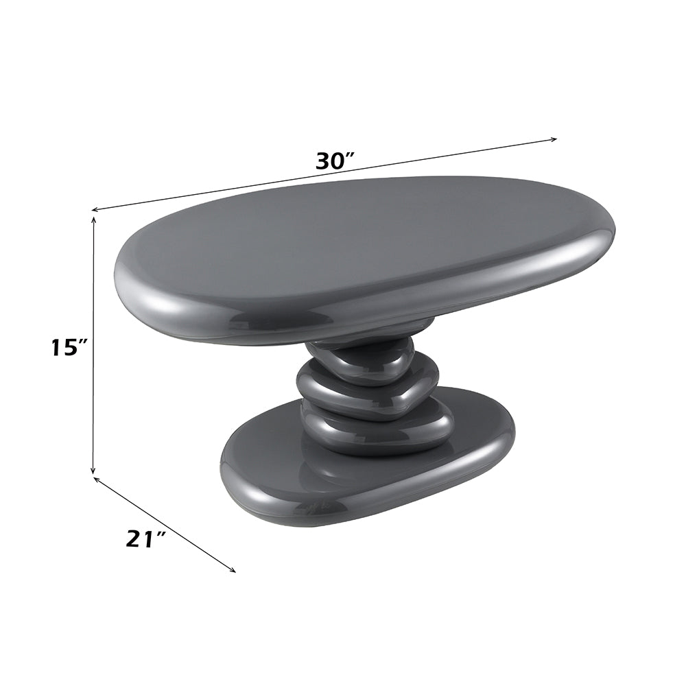 Charlene Gray High Gloss End Table - Ornate Home