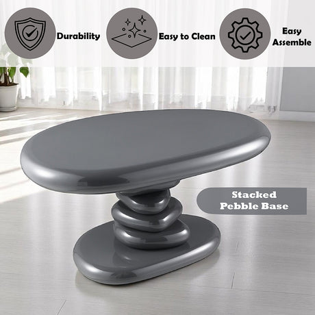 Charlene Gray High Gloss End Table - Ornate Home