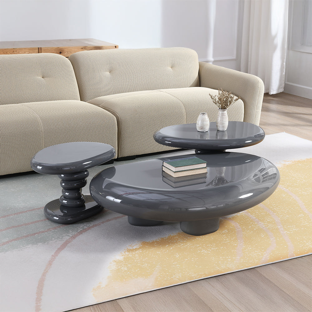 Charlene Gray High Gloss End Table - Ornate Home