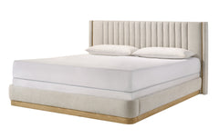 Charlene Oat Tweed King Upholstered Platform Bed - Ornate Home
