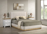 Charlene Oat Tweed King Upholstered Platform Bed - Ornate Home