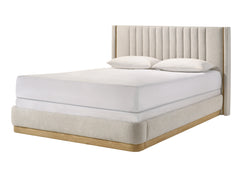 Charlene Oat Tweed Queen Upholstered Platform Bed - Ornate Home