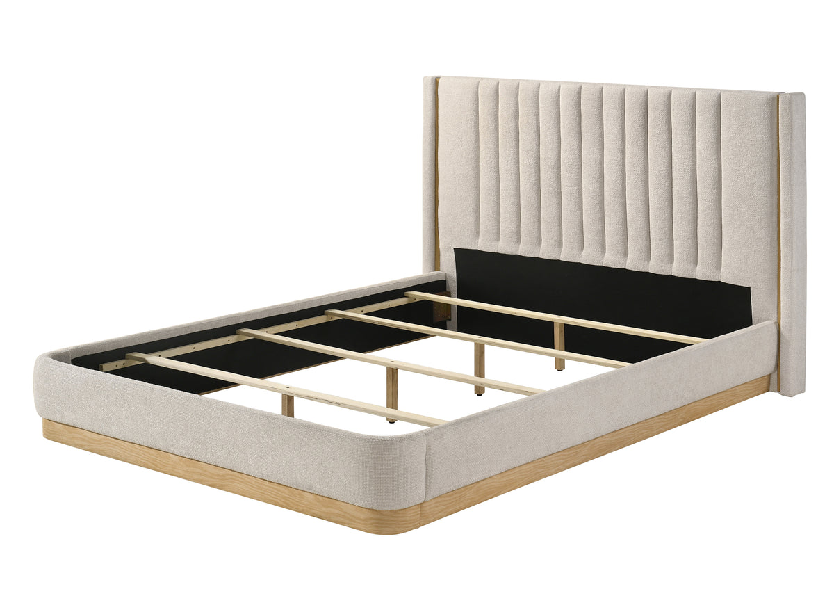 Charlene Oat Tweed Queen Upholstered Platform Bed - Ornate Home