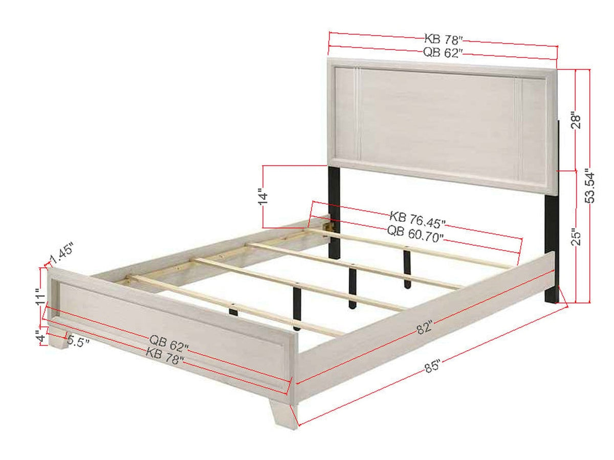 Charlie Cream King Panel Bed - Ornate Home