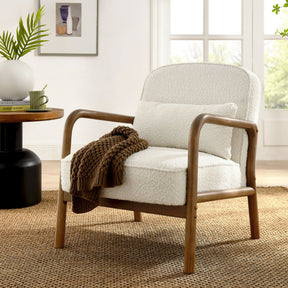 Charlie Ivory Boucle Upholstered Armchair - Ornate Home