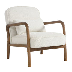 Charlie Ivory Boucle Upholstered Armchair - Ornate Home