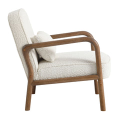 Charlie Ivory Boucle Upholstered Armchair - Ornate Home