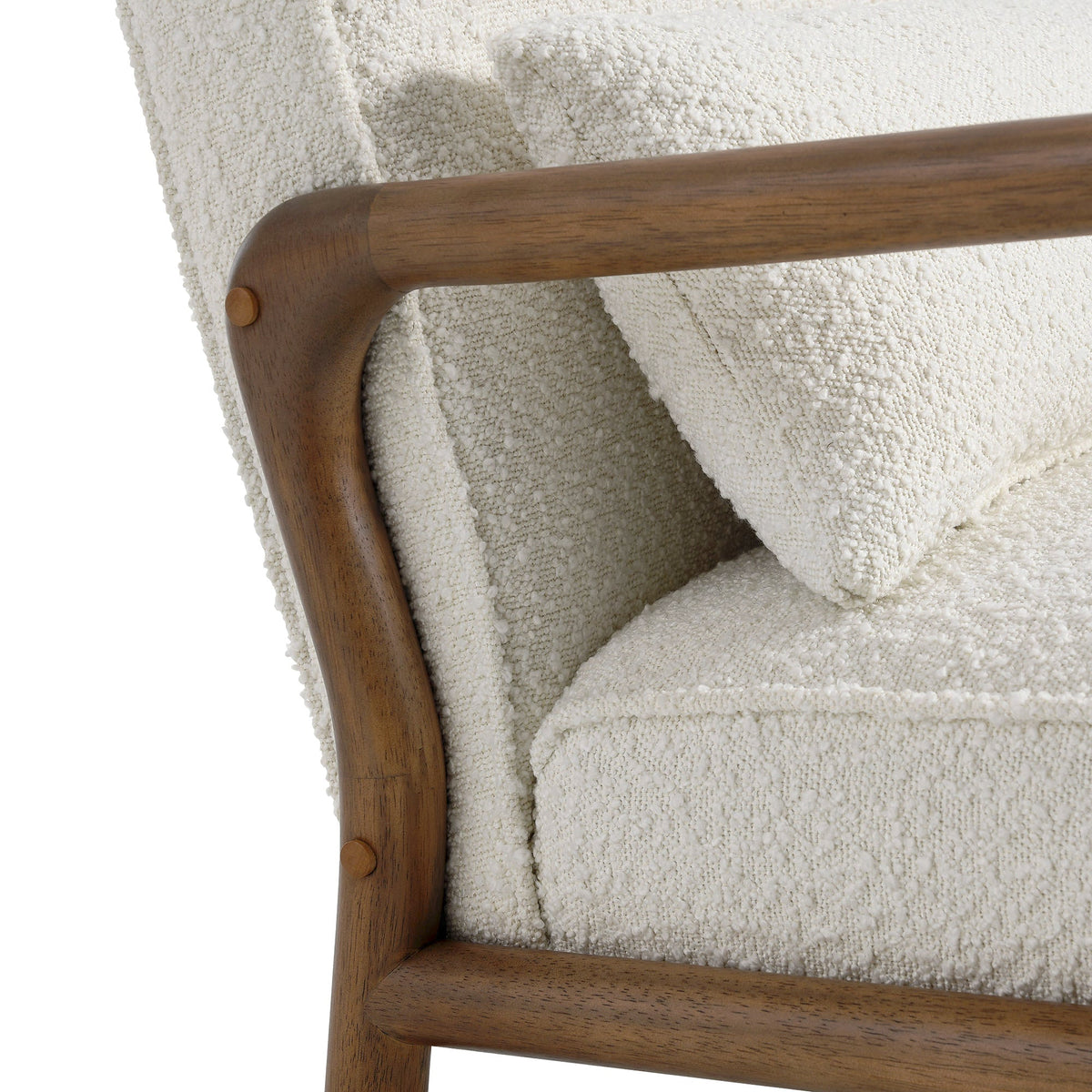 Charlie Ivory Boucle Upholstered Armchair - Ornate Home