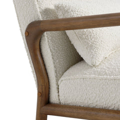 Charlie Ivory Boucle Upholstered Armchair - Ornate Home