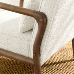 Charlie Ivory Boucle Upholstered Armchair - Ornate Home