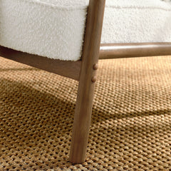 Charlie Ivory Boucle Upholstered Armchair - Ornate Home