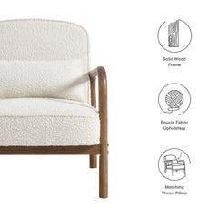 Charlie Ivory Boucle Upholstered Armchair - Ornate Home