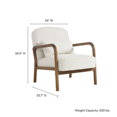 Charlie Ivory Boucle Upholstered Armchair - Ornate Home