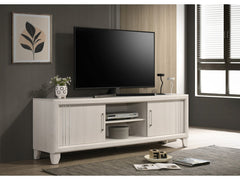 Charlie Lustrous White TV Stand - Ornate Home