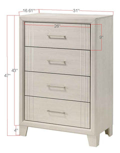 Charlie White King Panel Bedroom Set - Ornate Home