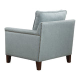 Charlotta Blue/Brass/Woodtone Sea Mist Accent Chair - Ornate Home