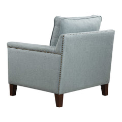 Charlotta Blue/Brass/Woodtone Sea Mist Accent Chair - Ornate Home