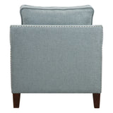 Charlotta Blue/Brass/Woodtone Sea Mist Accent Chair - Ornate Home