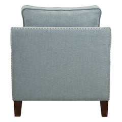 Charlotta Blue/Brass/Woodtone Sea Mist Accent Chair - Ornate Home