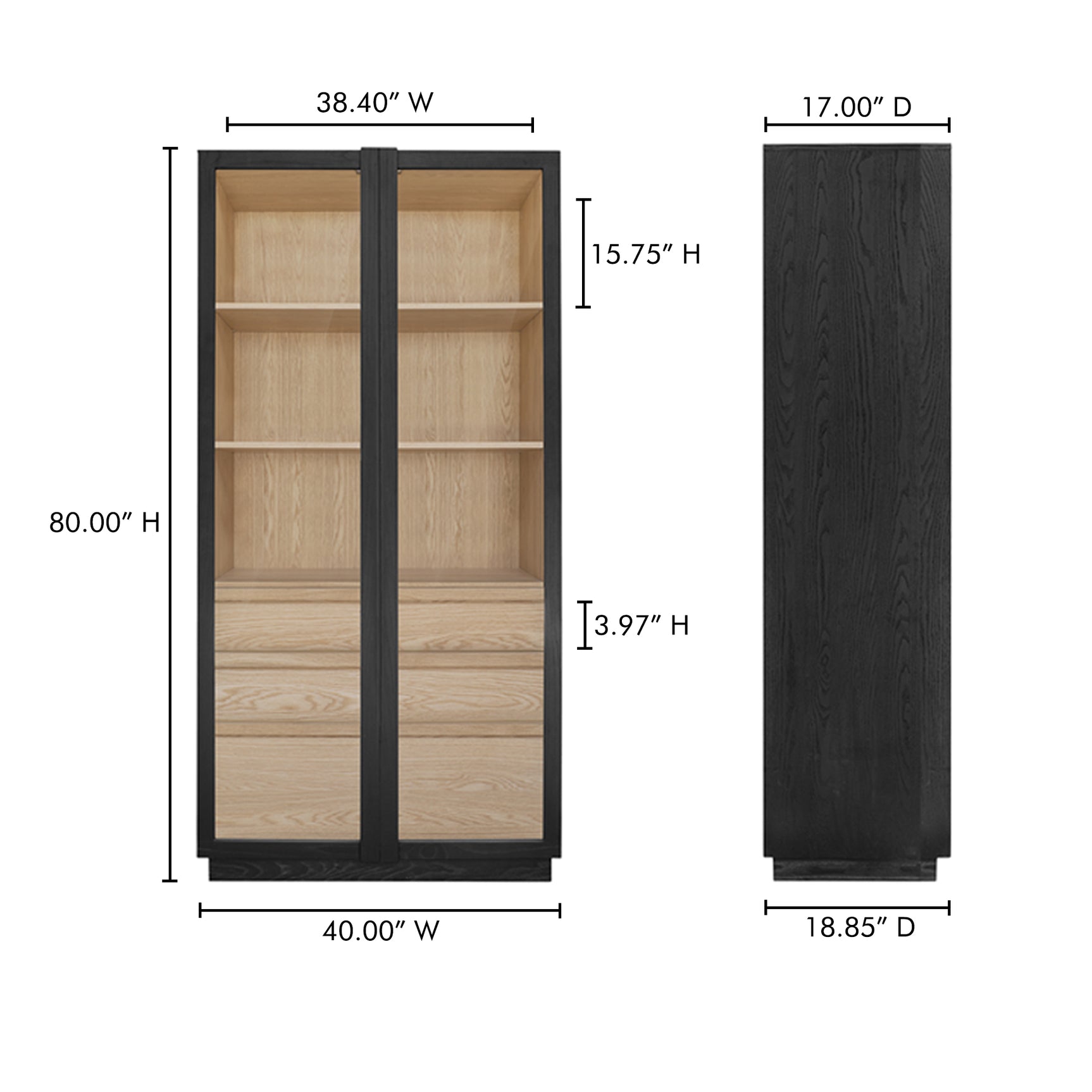Charlotte Black Tall Cabinet - Ornate Home