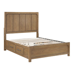 Charlotte Brown Queen Platform Bed With Storage Side Rails - Ornate Home