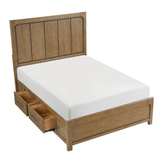 Charlotte Brown Queen Platform Bed With Storage Side Rails - Ornate Home
