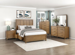 Charlotte Brown Queen Platform Bed With Storage Side Rails - Ornate Home
