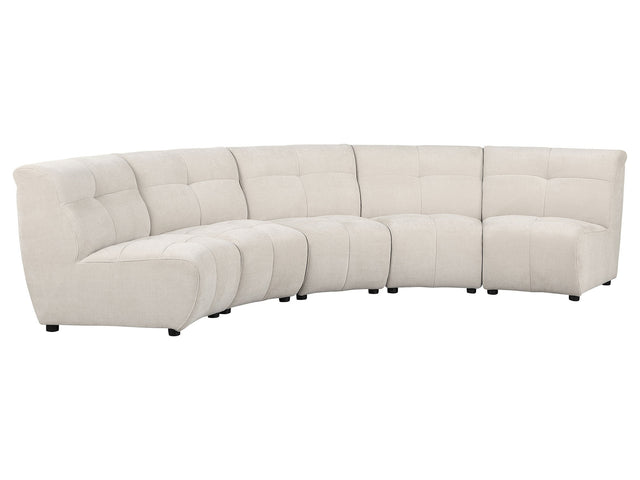 Charlotte Ivory 5-piece Modular Sectional Sofa - Ornate Home