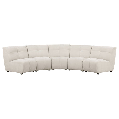 Charlotte Ivory 5-piece Modular Sectional Sofa - Ornate Home