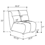 Charlotte Ivory Armless Chair - Ornate Home