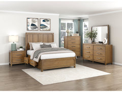 Charlotte Light Brown 5-Piece Queen Bedroom Set - Ornate Home