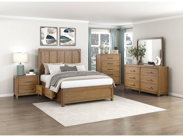 Charlotte Light Brown 5-Piece Queen Bedroom Set - Ornate Home