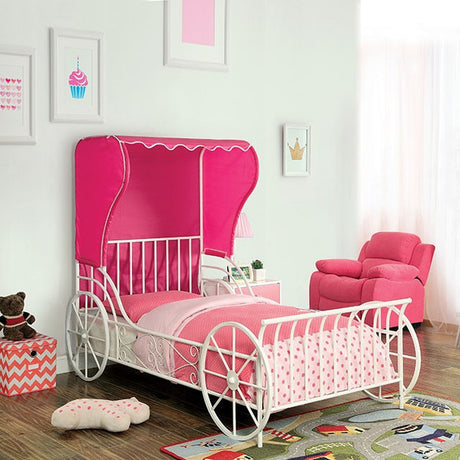Charm White/Pink Full Bed - Ornate Home